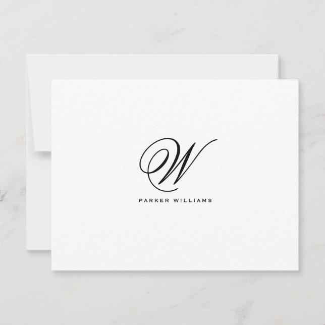 Classic Mit Monogramm formale Wohnung Dankeschön K Dankeskarte (Vorderseite)