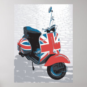Classic Mod Scooter Poster
