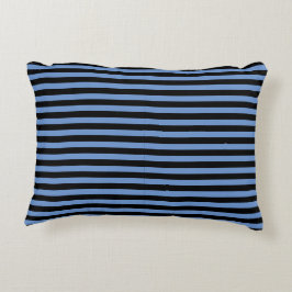 Classic Modern Black and Blue Striping Dekokissen