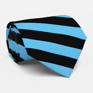 Classic Modern Black and Sky Blue Striping Krawatte