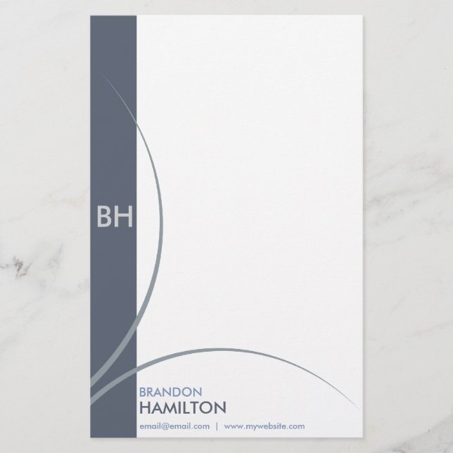 Classic Modern Blue Graphic Briefpapier (Vorderseite)