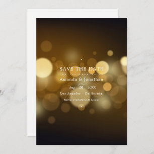 Classic Modern Bokeh Wedding Lights Save the Date