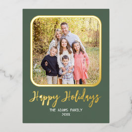 Classic Modern Family Foto Foil Urlaubskarte Folien Feiertagspostkarte