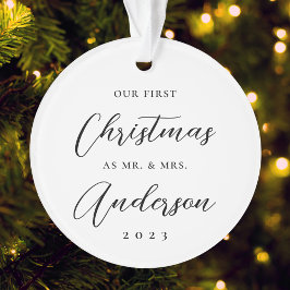 Classic Modern First Christmas als Mrs. Foto Ornament