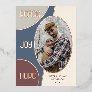 Classic Modern Frohen Festtage Gold Folien Feiertagspostkarte