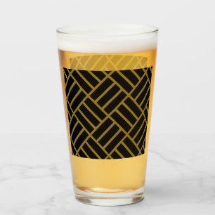 Classic Modern Gold Schwarz Muster Tall Beer Drink Glas