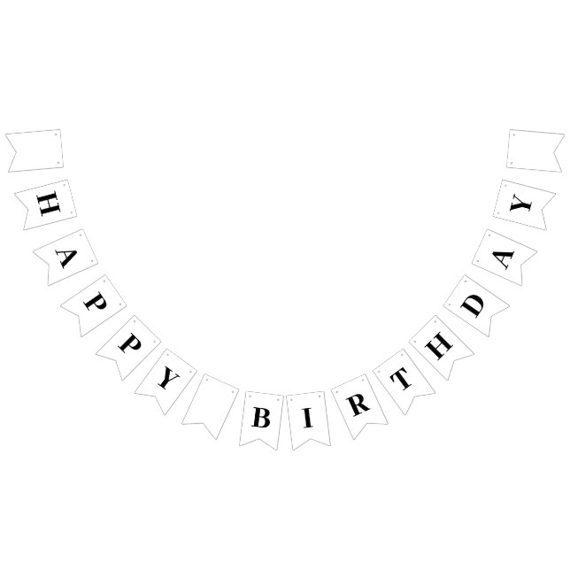 Classic Modern Happy Birthday Message Wimpelkette (Alle)