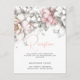 Classic Modern Ivory and Blush Floral Begleitkarte