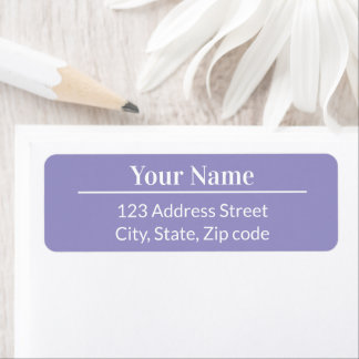 Classic Modern Minimal Light Purple Name Address
