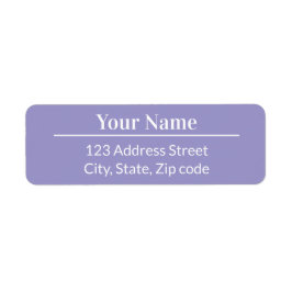 Classic Modern Minimal Light Purple Name Address