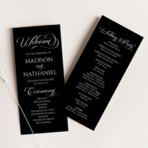 Classic Modern Minimal Minimalistisch Hochzeit Programm