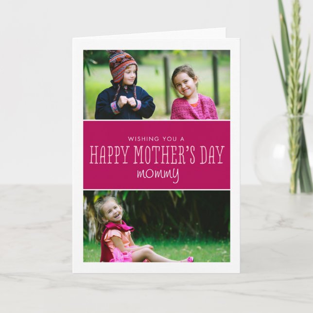 Classic & Modern Mother's Day Foto Card Karte (Vorderseite)