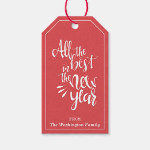 Classic Modern Red Best New Year Weihnachtsfeierta Geschenkanhänger