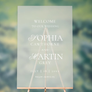Classic Modern Sage Green Welcome to our Wedding  Acrylschild