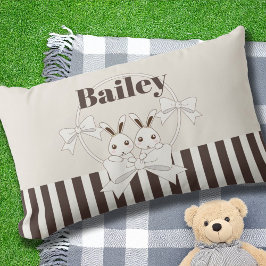 Classic Modern Stripe Niedlicher Cartoon Bunny Kissen Für Draußen