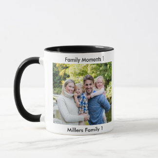 Classic Modern Two Photo Minimalist Family Keepsak Tasse