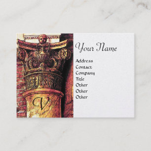 CLASSIC MONOGRAM 2 Hellrotes Gelb, Gold, metallisc Visitenkarte