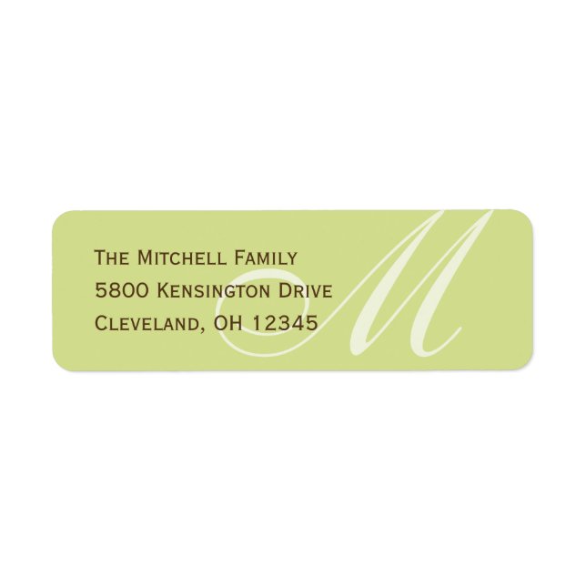 Classic Monogram Address Labels - Limon (Vorne)