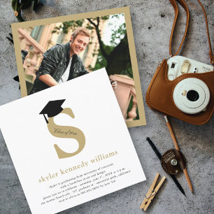 Classic Monogram Alphabet S Foto Graduation Party Einladung
