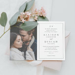 Classic Monogram Elegant Foto Wedding Einladung<br><div class="desc">Dieses klassische Monogram Elegant Foto Wedding Invitation verfügt über einen einfachen Rahmen,  anpassbaren Text und Portrait-Foto. Klicken Sie auf die Schaltfläche Bearbeiten,  um dieses Design anzupassen.</div>