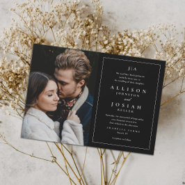 Classic Monogram Elegant Foto Wedding Einladung