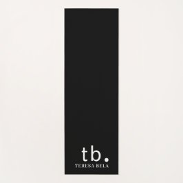 Classic Monogram Elegant Minimal Black White Style Yogamatte