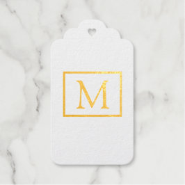 Classic Monogram Gold Foil Gift Tag Geschenkanhänger
