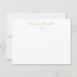 Classic Monogram Gold White Note Card Mitteilungskarte