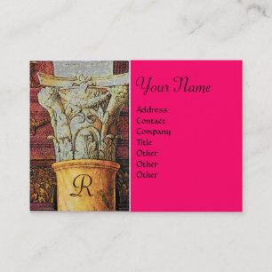 CLASSIC MONOGRAM, hell rosa, fuchsisch Visitenkarte