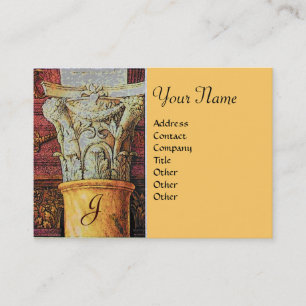 CLASSIC MONOGRAM, hellbraun, grau, gelb Visitenkarte