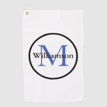Classic Monogram Initial & Nachname Blau & Schwarz
