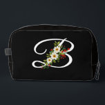 Classic monogram  initial white flower mother gift waschbeutel<br><div class="desc">Want to make Mom's day extra special this Mother's Day? I've got a fantastic gift idea! Imagine her delight when she unwraps this Classic Monogram Toiletry Bag. It's so cute and roomy, with a gorgeous monogram and the prettiest red and white watercolor flowers! Not only is it beautiful, but it's...</div>