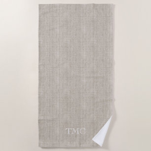 Classic Monogram INITIALS Luxury Linen Fabric Zuha Strandtuch
