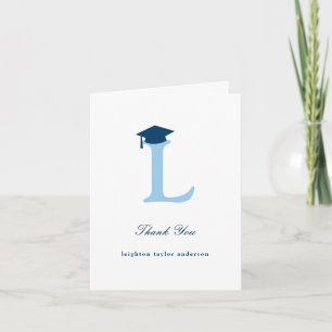 Classic Monogram L Graduation Cap Foto Modernes Dankeskarte