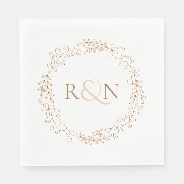 Classic Monogram Laurel Garland Serviette (Vorderseite)