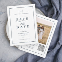 Classic Monogram QR Code Photo Wedding
