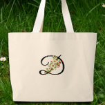 Classic monogram  red white flower mother gift jumbo stoffbeutel<br><div class="desc">Looking for a Mother's Day gift that's both beautiful and useful? This Classic Monogram Tote Bag is just the thing! Imagine the smile on Mom's face when she sees this roomy tote, adorned with a charming monogram and lovely red and white watercolor flowers. It's not just gorgeous, it's incredibly practical...</div>