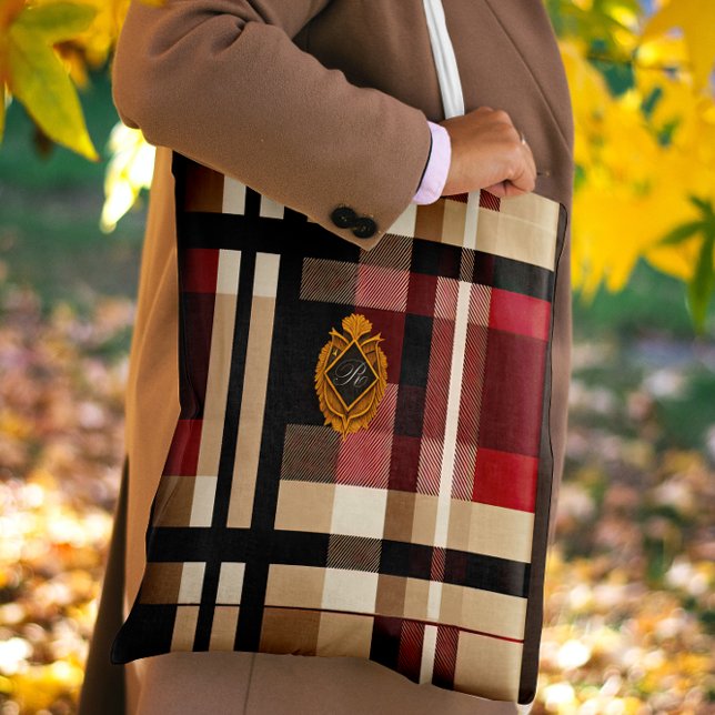 Classic Monogram Stylisch Kariert Beige Red & Blac (Von Creator hochgeladen)