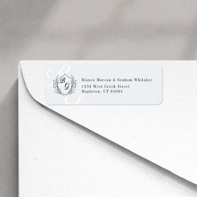 Classic Monogram Wedding Crest Return Address (Von Creator hochgeladen)