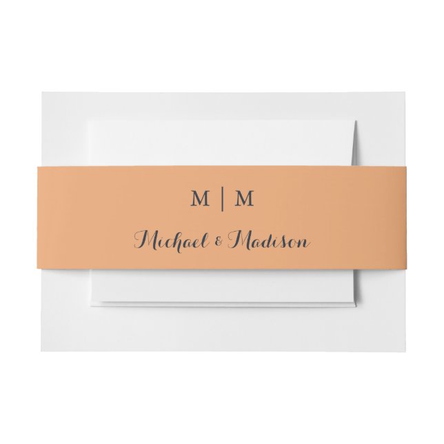 Classic Monogram Wedding Invitation Bly Band (Vorderseite Beispiel)