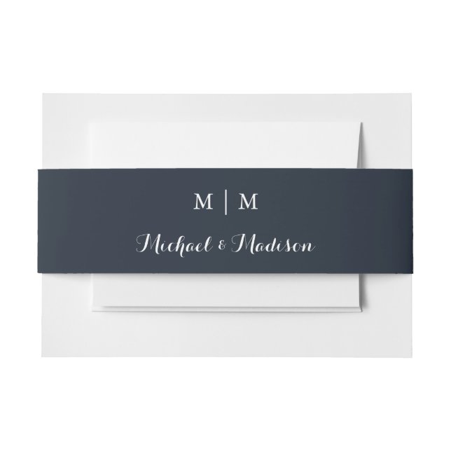 Classic Monogram Wedding Invitation Bly Band (Vorderseite Beispiel)