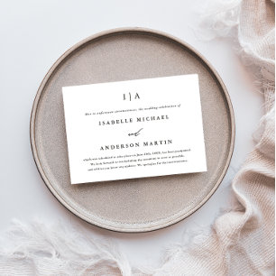 Classic Monogram Wedding Postponement Ankündigung