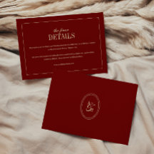 Classic Monogram Wine Red Wedding Details