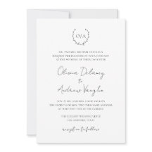 Classic Monogram Wreath Wappen Elegante Hochzeit