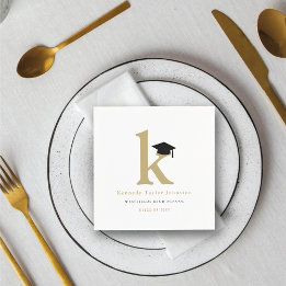 Classic Monogramm K und Graduationskappen Grad Par Serviette