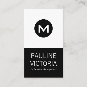 Classic Monogramm / Schwarz und Weiß Visitenkarte
