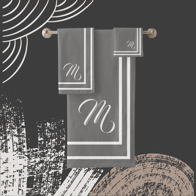 Classic Monogramy/White Badhandtuch Set (Von Creator hochgeladen)