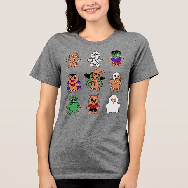 Classic Monsters Gingerbread Men Tri-Blend Shirt (Vorderseite)