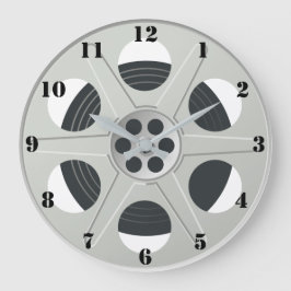 CLASSIC MOVIE REEL (MIT SCHWARZEN ZAHLEN) GROßE WANDUHR
