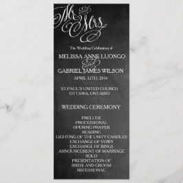 Classic Mr. & Mrs. Wedding Program Chalkboard Programm